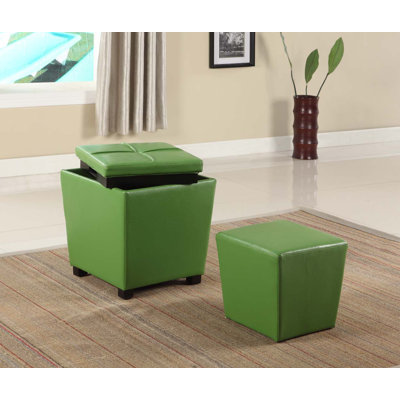 Green Storage Ottoman Sears Roundhill Furniture 2-in-1 Storage Ottoman - Upholstery: Green - Green Storage Ottoman Sears