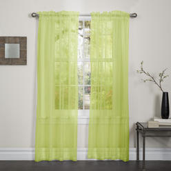 Sheer Curtains Panel Window In Olive Green