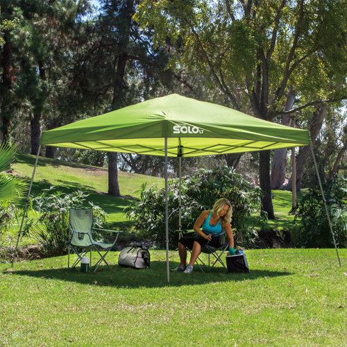 Solo LT Aluminum Compact Instant Pop-Up 8 Ft. W x 8 Ft. D Canopy - Color: Green/ Pewter, Size: 8.5" x 8.5"