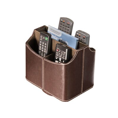 Media Storage Faux Leather Spinning Remote Control Organizer