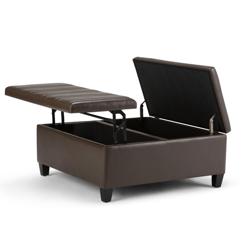 Simpli Home Ellis Coffee Table Storage Ottoman - Upholstery Simpli Home Ellis Coffee Table Storage Ottoman - Upholstery: Chocolate Brown 2 - Simpli Home Ellis Coffee Table Storage Ottoman - Upholstery