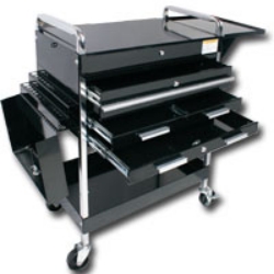 Sunex DLX SERVICE CART W/LOCKIGN TOP 4-DRAWERS BLACK
