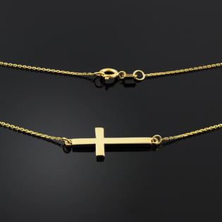 Factory Direct Jewelry 14k Gold Cute Pendant Sideways Cross Necklace with 20 Inch Chain Factory Direct Jewelry 14k Gold Cute Pendant Sideways Cross Necklace with 20 Inch Chain