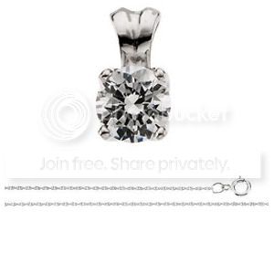 CaratsDirect2U 1 Carats Round Diamond 14K White Gold Solitaire Pendant ( F...