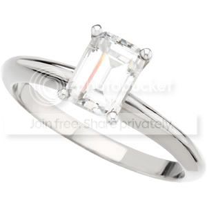 CD2U 0.84 Carats Emerald Diamond 14K White Gold Engagement Ring (IGL ...