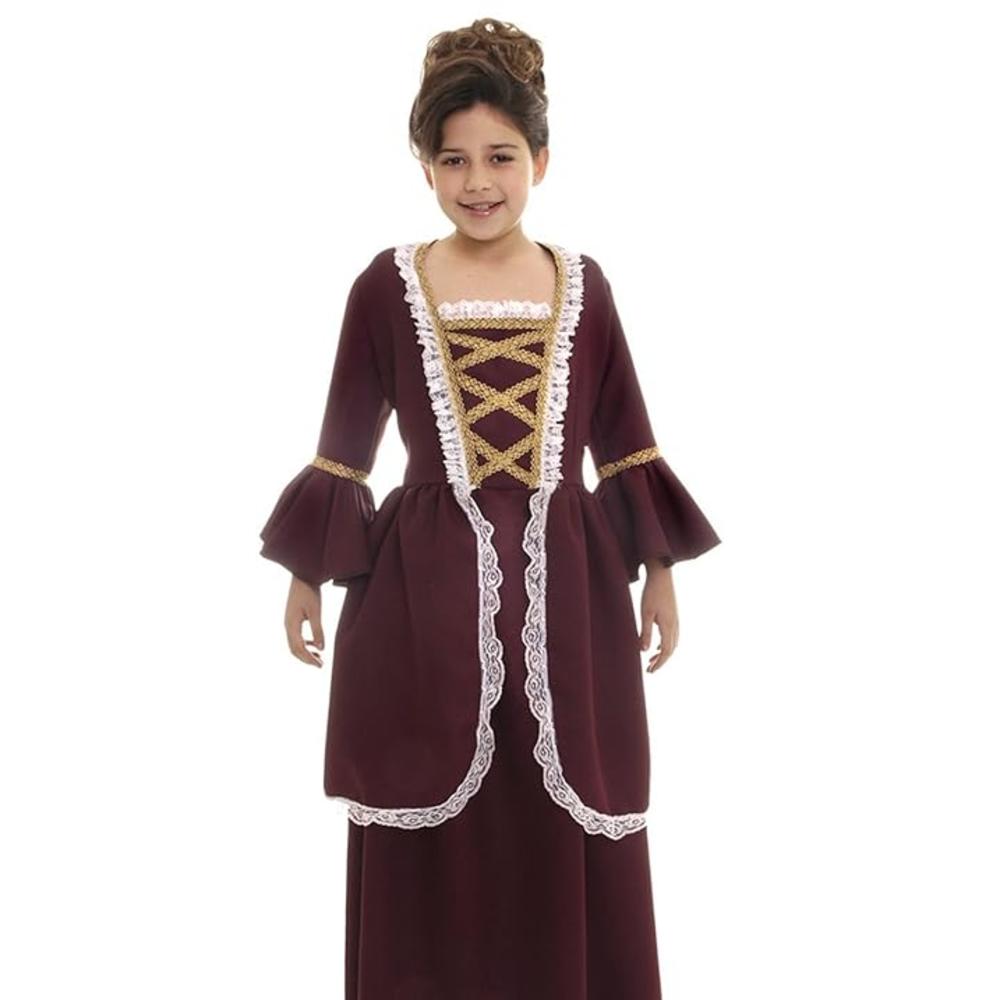 Bigbolo Girl’s Colonial Dress Costume - Small