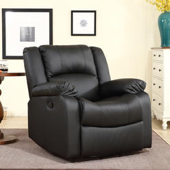 belleze swivel glider faux leather rocker recliner chair overstuffed armrest backrest black - Swivel Recliner Chairs For Living Room belleze swivel glider faux leather rocker recliner chair overstuffed armrest backrest black - Swivel Recliner Chairs For Living Room
