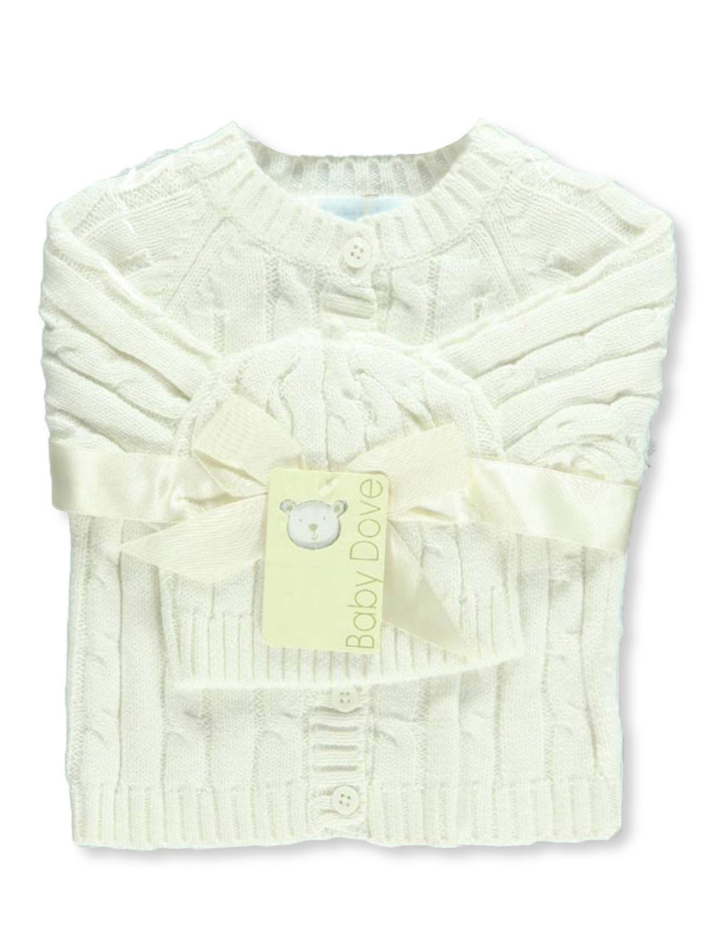UPC 683258126274 product image for Boys Baby Dove Baby Unisex Cable Knit Cardigan & Beanie Set | upcitemdb.com
