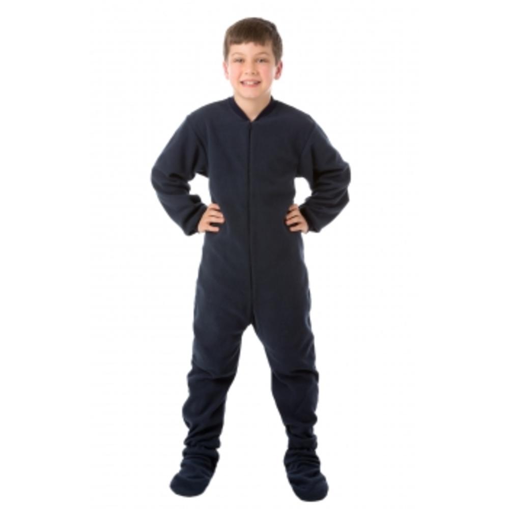 Big Feet Pjs - Navy Blue Fleece Kids Pajamas
