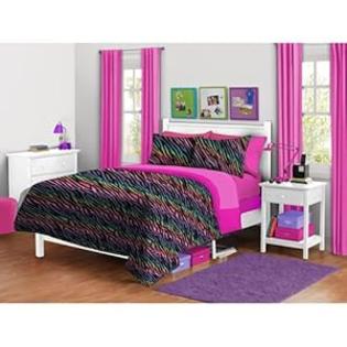 YZ Girl Black Pink Green Purple Supersoft Zebra Full Queen Comforter Set (3pc) YZ Girl Black Pink Green Purple Supersoft Zebra Full Queen Comforter Set (3pc)