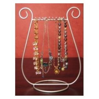 Artful Necklace Jewelry Rack Holder Silver Table Top Stand Display Artful Necklace Jewelry Rack Holder Silver Table Top Stand Display