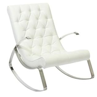 Great Deal Furniture Cupola Tufted White Leather Rocking Chair Great Deal Furniture Cupola Tufted White Leather Rocking Chair