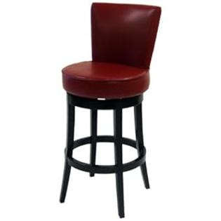 Armen Living Boston Leather Swivel Bar Stool - 30 in. - Red Armen Living Boston Leather Swivel Bar Stool - 30 in. - Red