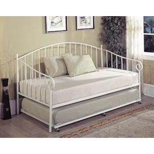 Kings Brand Furniture Kings Brand White Metal Twin Size Day Bed (Daybed) Frame With Metal Slats Kings Brand Furniture Kings Brand White Metal Twin Size Day Bed (Daybed) Frame With Metal Slats