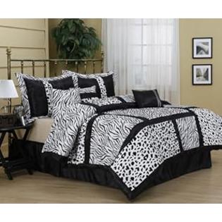 Nanshing Black and White Zebra Print Fauxfur 7-piece Comforter Set - QUEEN Nanshing Black and White Zebra Print Fauxfur 7-piece Comforter Set - QUEEN