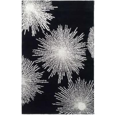 Safavieh Soho Collection Explosions Handmade Black and White New Zealand Wool Round Area Rug, 8-Feet by 8-Feet, Square Safavieh Soho Collection Explosions Handmade Black and White New Zealand Wool Round Area Rug, 8-Feet by 8-Feet, Square