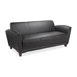 LLR Lorell Bonded Leather Reception Sofa-Bonded Reception Sofa, 75 LLR Lorell Bonded Leather Reception Sofa-Bonded Reception Sofa, 75