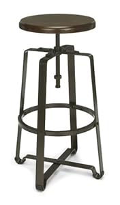 OFM 920-WLT Endure Series 920 Adjustable Height Stool, Walnut Seat/Dark Vein Metal Base OFM 920-WLT Endure Series 920 Adjustable Height Stool, Walnut Seat/Dark Vein Metal Base