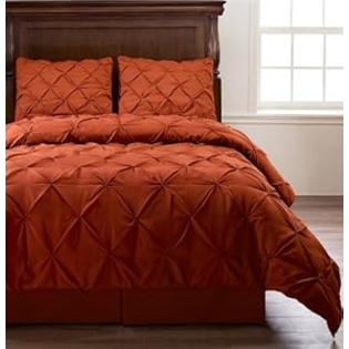 Cozy Beddings Emerson Burnt Orange 4-Piece Pinch Pleat Puckering COMFORTER Mini Set QUEEN Size Cozy Beddings Emerson Burnt Orange 4-Piece Pinch Pleat Puckering COMFORTER Mini Set QUEEN Size