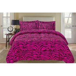 KingLinen Zebra Pink and Black Down Alternative Comforter Set Full/Queen KingLinen Zebra Pink and Black Down Alternative Comforter Set Full/Queen