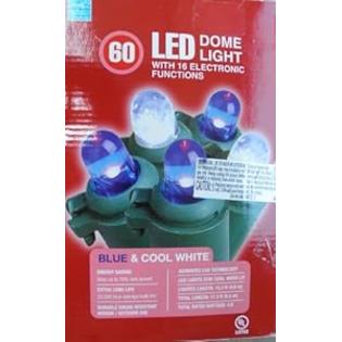 CHRISTMAS DECORATION Set of 60 LED Dome Christmas Lights - Blue & Cool White CHRISTMAS DECORATION Set of 60 LED Dome Christmas Lights - Blue & Cool White