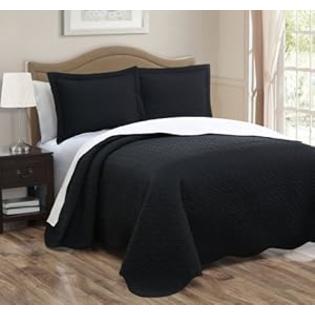 KingLinen Black/White Reversible Bedspread/Quilt Set King KingLinen Black/White Reversible Bedspread/Quilt Set King