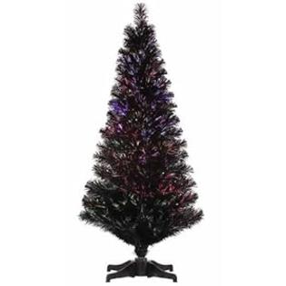 Vickerman 5' Pre-Lit Jet Black Fiber Optic Artificial Christmas Tree - Multi LED Lights Vickerman 5' Pre-Lit Jet Black Fiber Optic Artificial Christmas Tree - Multi LED Lights