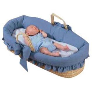 BabyDoll Bedding Baby Doll Bedding Denim Moses Basket, Blue BabyDoll Bedding Baby Doll Bedding Denim Moses Basket, Blue