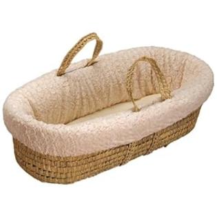 BabyDoll Bedding Baby Doll Bedding Sherling Moses Basket, Ivory BabyDoll Bedding Baby Doll Bedding Sherling Moses Basket, Ivory