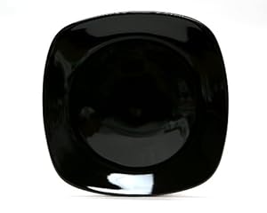 COLORcode Soft Square Dinner Plate, Black Truffle, Set of 4 COLORcode Soft Square Dinner Plate, Black Truffle, Set of 4
