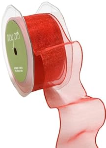 May Arts 2-1/2-Inch Wide Ribbon, Red Sheer May Arts 2-1/2-Inch Wide Ribbon, Red Sheer