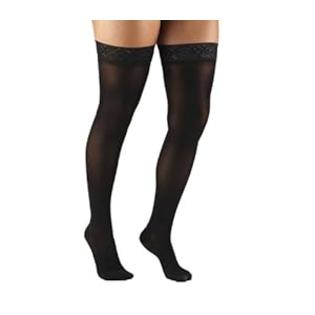Truform 20-30 TRUsheer Thigh High Stockings, Black, Large Truform 20-30 TRUsheer Thigh High Stockings, Black, Large