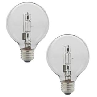 Globe Electric 00298 43-watt G25 Vanity Style Clear Halogen Medium Base Light Bulb, 60W Equivalent, 2-Pack Globe Electric 00298 43-watt G25 Vanity Style Clear Halogen Medium Base Light Bulb, 60W Equivalent, 2-Pack