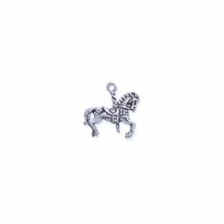 Shipwreck Beads Pewter Carousel Horse Charm, Silver, 23 by 24mm, 2-Piece Shipwreck Beads Pewter Carousel Horse Charm, Silver, 23 by 24mm, 2-Piece