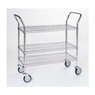 Tarrison UC24423C Chrome 3-Shelf Unit Utility Cart, 42 Tarrison UC24423C Chrome 3-Shelf Unit Utility Cart, 42