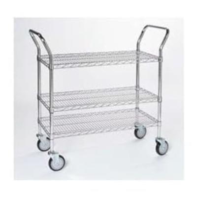 Tarrison UC24303C Chrome 3-Shelf Unit Utility Cart, 30 Tarrison UC24303C Chrome 3-Shelf Unit Utility Cart, 30