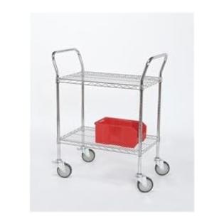 Tarrison UC24302C Chrome 2-Shelf Unit Utility Cart, 30 Tarrison UC24302C Chrome 2-Shelf Unit Utility Cart, 30