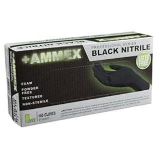 Ammex ABNPF Black Nitrile Glove, Medical Exam, Latex Free, Disposable, Powder Free, Large (Case of 1000) Ammex ABNPF Black Nitrile Glove, Medical Exam, Latex Free, Disposable, Powder Free, Large (Case of 1000)
