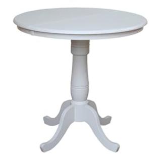 International%20Concepts International Concepts 36-Inch Round Top Pedestal Table with 12-Inch Leaf, 36-Inch Counter Height, Linen White International%20Concepts International Concepts 36-Inch Round Top Pedestal Table with 12-Inch Leaf, 36-Inch Counter Height, Linen White