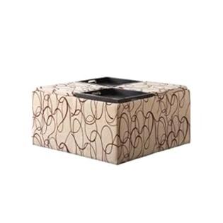 Furniture of America Madelline Ivory Fabric Storage Ottoman with 4-Flip Top Trays Furniture of America Madelline Ivory Fabric Storage Ottoman with 4-Flip Top Trays