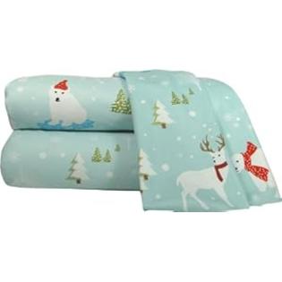 Shavel Micro Flannel Sheet Set, Queen, Fun In The Snow Shavel Micro Flannel Sheet Set, Queen, Fun In The Snow