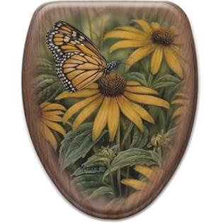 Comfort Seats C1B2E1-721-17CH Monarch Butterfly Elongated Toilet Seat with Chrome Alloy Hinge, Oak Comfort Seats C1B2E1-721-17CH Monarch Butterfly Elongated Toilet Seat with Chrome Alloy Hinge, Oak