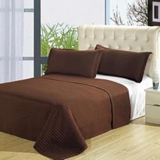 sheetsnthings 7PC Luxury California King Size Chocolate Checkered Quilted Wrinkle Free Microfiber Coverlets Plus California King Sheet Set sheetsnthings 7PC Luxury California King Size Chocolate Checkered Quilted Wrinkle Free Microfiber Coverlets Plus California King Sheet Set