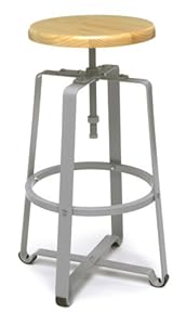 OFM 920-MPL Endure Series 920 Adjustable Height Stool, Maple Seat/Gray Base OFM 920-MPL Endure Series 920 Adjustable Height Stool, Maple Seat/Gray Base