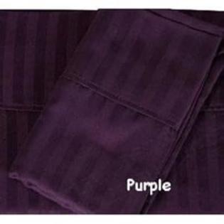 Homespell NOHO HOTEL CLASSIC Bed Sheet Set 100% Egyptian Cotton 1200TC Sateen Stripe Full (Purple). Homespell NOHO HOTEL CLASSIC Bed Sheet Set 100% Egyptian Cotton 1200TC Sateen Stripe Full (Purple).