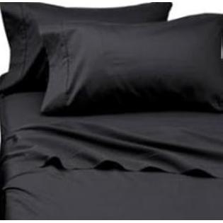 Homespell NOHO HOTEL CLASSIC Bed Sheet Set 100% Egyptian Cotton 1200TC Solid Sateen Queen (Black) Homespell NOHO HOTEL CLASSIC Bed Sheet Set 100% Egyptian Cotton 1200TC Solid Sateen Queen (Black)