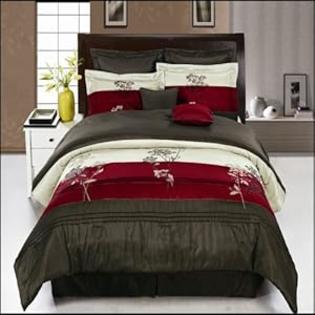 Treasures2 Portland Burgundy 8-piece King Comforter Set by Treasures2 Treasures2 Portland Burgundy 8-piece King Comforter Set by Treasures2