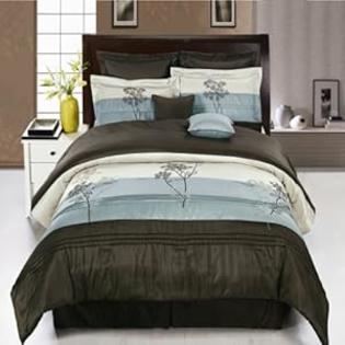 Everything Bedding Queen Bedding Set 8 -Pcs Luxury Portland Aqua Blue Everything Bedding Queen Bedding Set 8 -Pcs Luxury Portland Aqua Blue