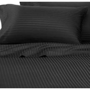Homespell TEMPTATION Bed Sheet Set 100% Egyptian Cotton 1200TC Sateen Stripe Queen (Black). Homespell TEMPTATION Bed Sheet Set 100% Egyptian Cotton 1200TC Sateen Stripe Queen (Black).