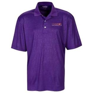 Oxford NCAA Clemson Tigers Men's Cross Hatched Embossed Polo Shirt, Grape, XX-Large Oxford NCAA Clemson Tigers Men's Cross Hatched Embossed Polo Shirt, Grape, XX-Large